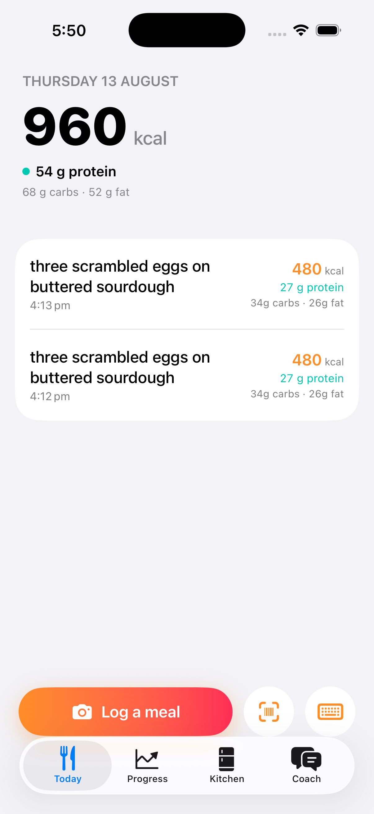 Screenshot slot: Cut's Today screen